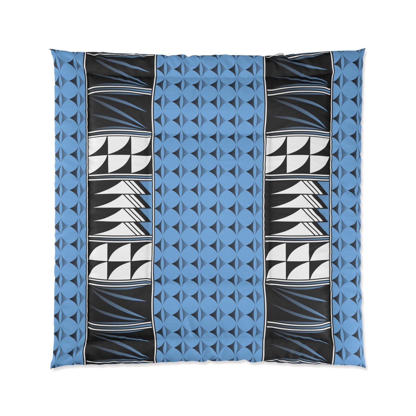Southwest Feather Blessing on Light Blue Comforter