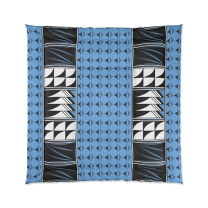 Southwest Feather Blessing on Light Blue Comforter