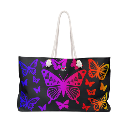 Rainbow Butterfly Burst Weekender Bag
