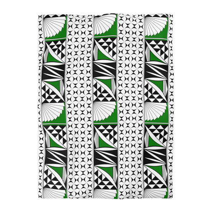 Southwest Sunrise in Green Microfiber Duvet Cover