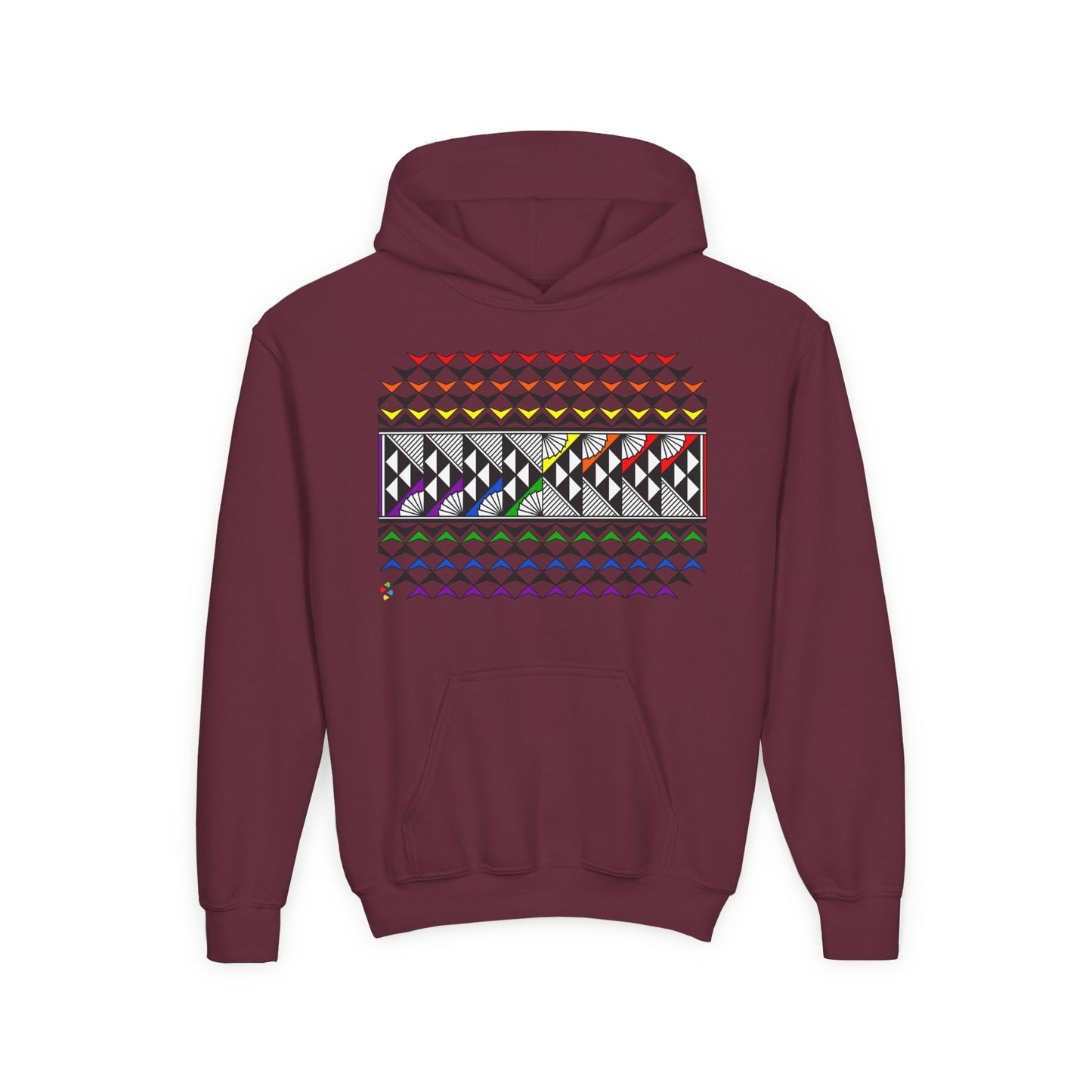 Rainbow Rain and Sun Youth Heavy Blend Hooded Sweatshirt