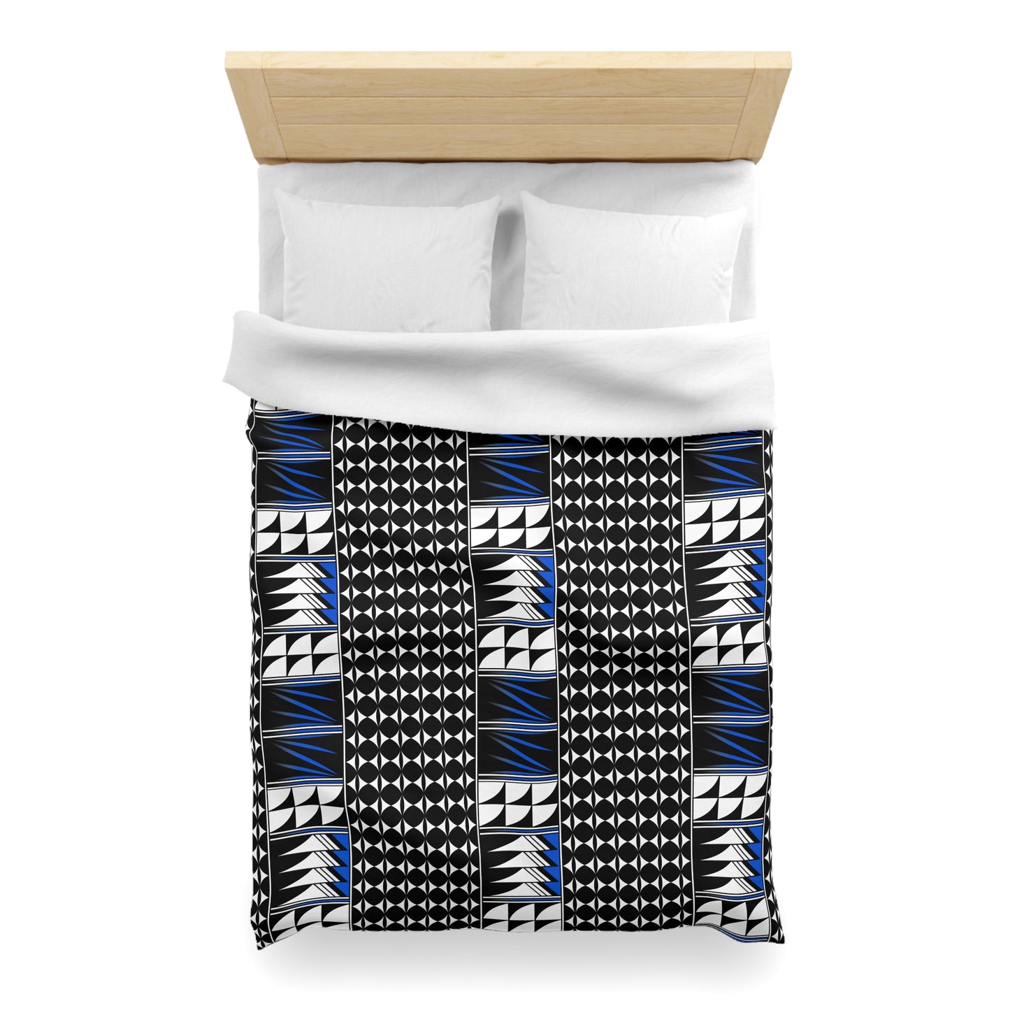 Blessed Feathers in Blue Microfiber Duvet Cover