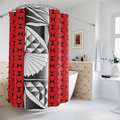 Red Native Sunrise Shower Curtains