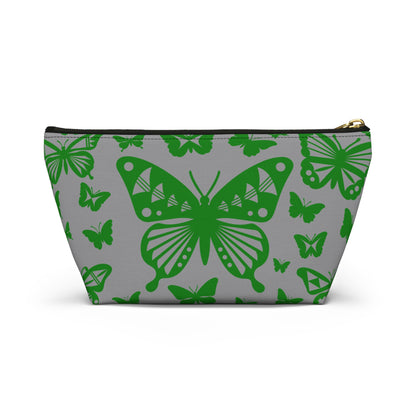 Green Butterflies on Gray Pouch w T-bottom