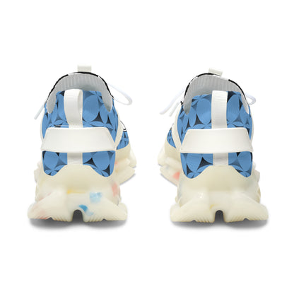 Native Feather Blessing on Sky Blue Women's Mesh Sneakers