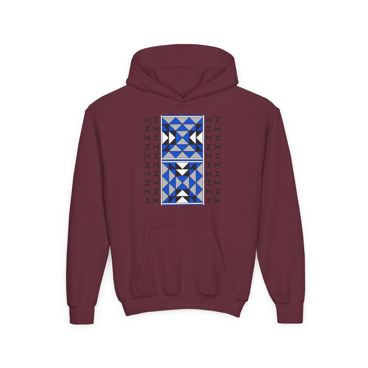Sacred Mountains in Blue Youth Heavy Blend Hooded Sweatshirt