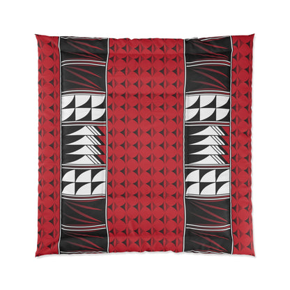Southwest Feather Blessing on Dark Red Comforter
