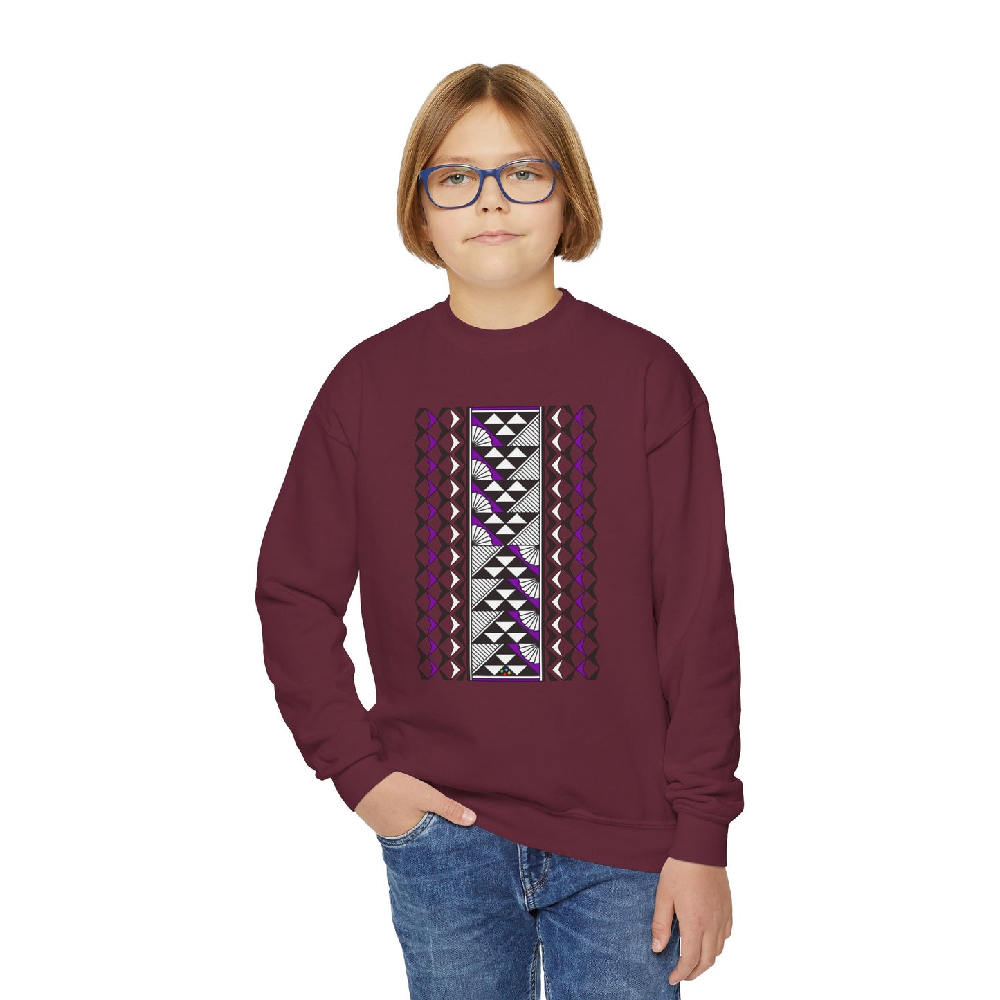 Rain and Sun in Purple Youth Crewneck Sweatshirt