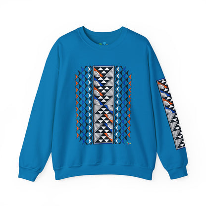 Sun and Rain in Blue/Orange Unisex Sweatshirt