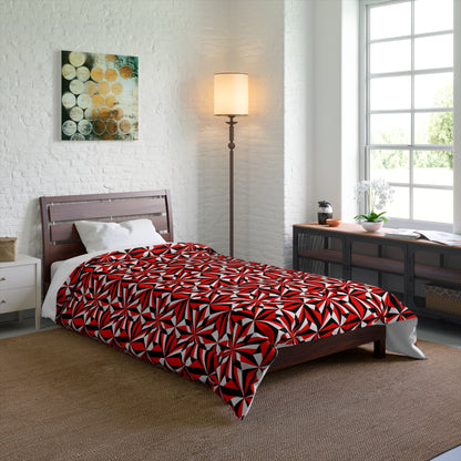 Southwest Desert Flower in Red Comforter