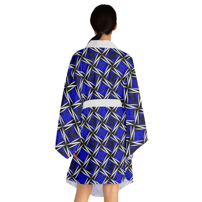 Sacred Winds in Blue Kimono Robe – Where Comfort Meets Native Grace
