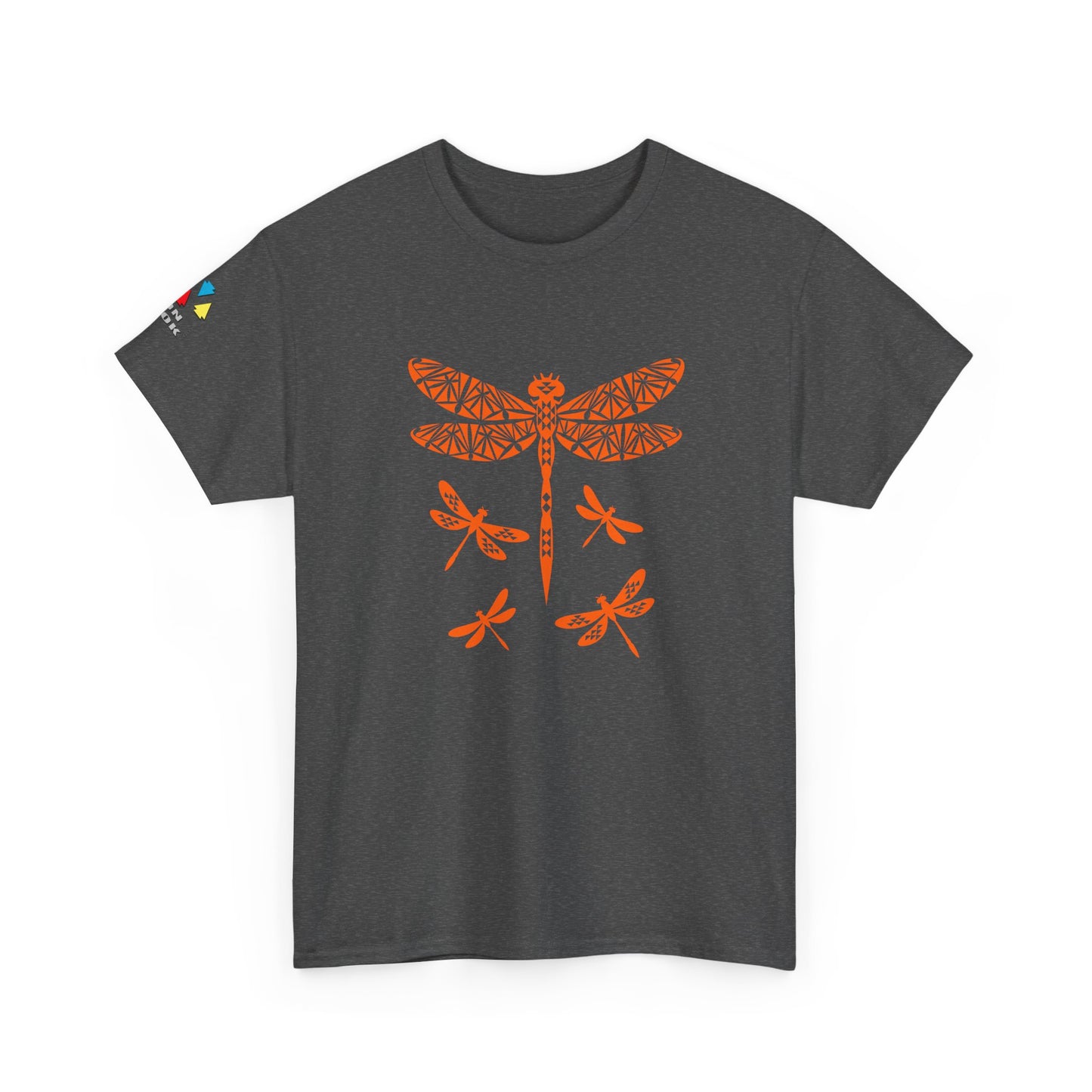 Native Dragonfly in Orange Gildan Unisex Tee