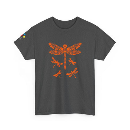Native Dragonfly in Orange Gildan Unisex Tee