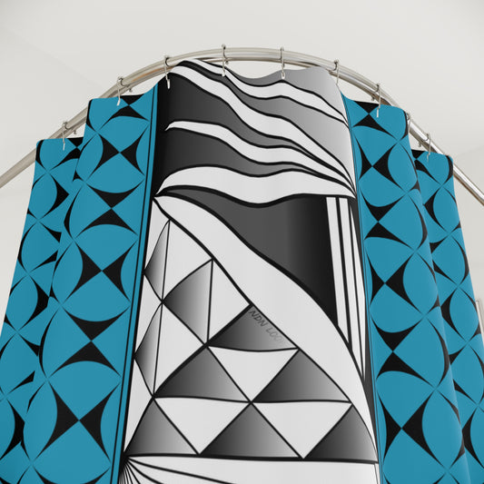 Turquoise Native Sunrise Shower Curtains