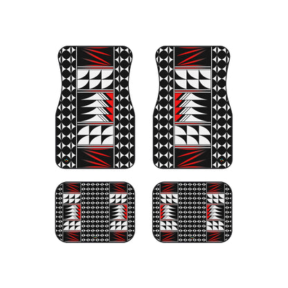 Red Native Feather Blessings Car Mats (Set of 4)