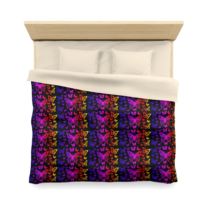 Rainbow Butterflies Microfiber Duvet Cover