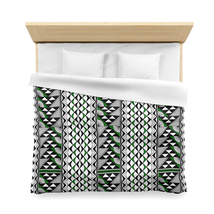 Sun and Rain in Green Microfiber Duvet Cover