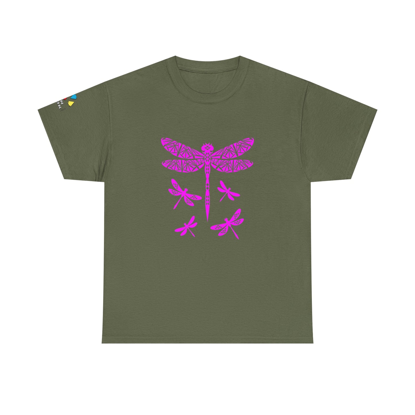 Native Dragonfly in Pink Gildan Unisex Tee