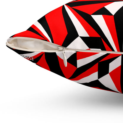 Desert Flowers in Red Square Pillow