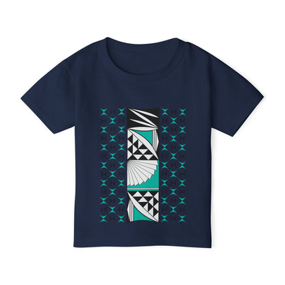 Aqua Southwest Sunrise Toddler T-Shirt - Modern Geometric Design