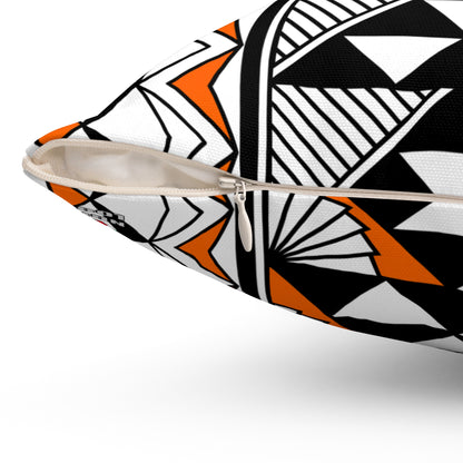 Sun and Rain in Orange Spun Polyester Square Pillow