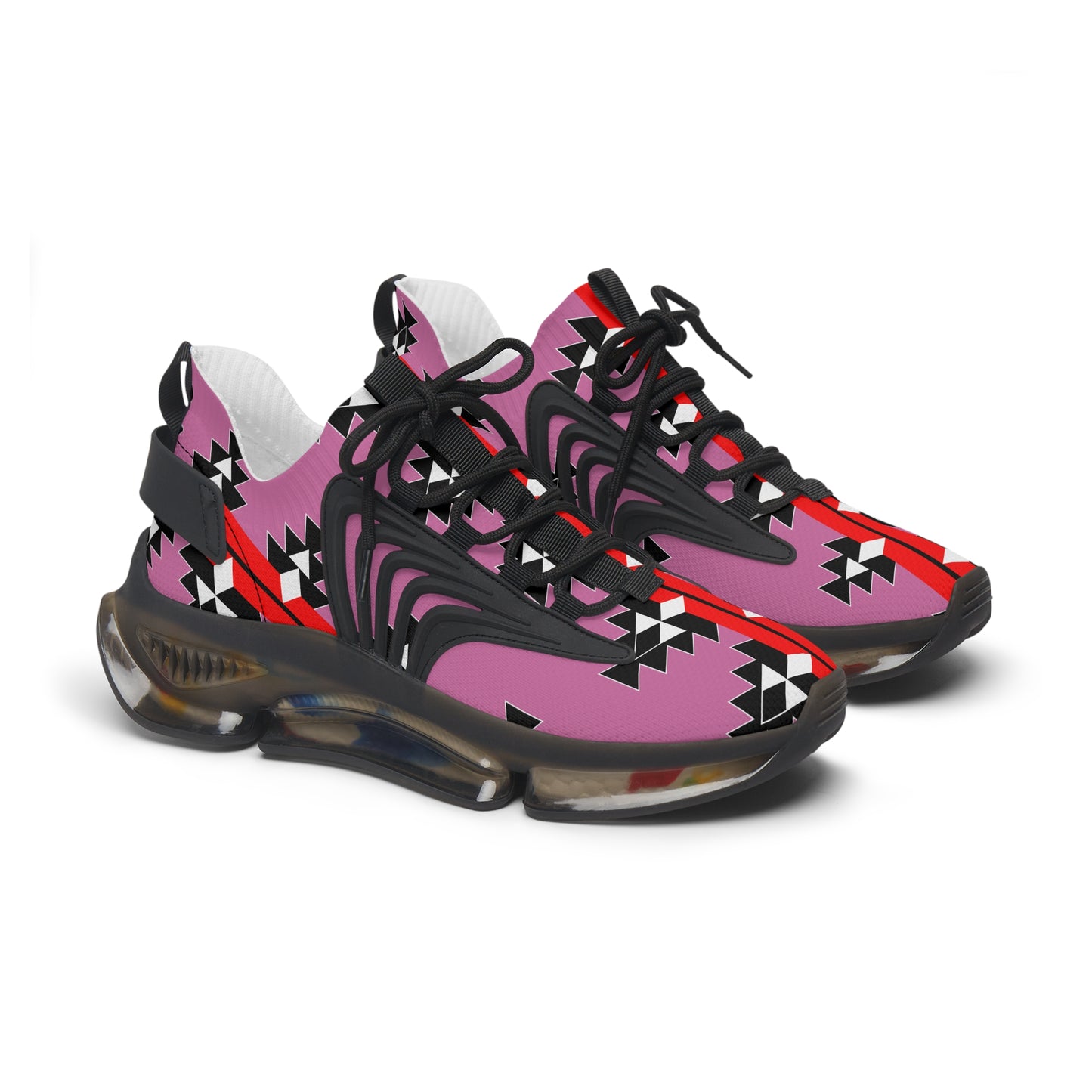 Native Woven Stories in Pink Women's Mesh Sneakers
