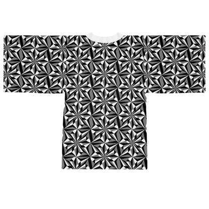 Desert Flowers in Gray Kimono Robe – Where Comfort Meets Native Grace