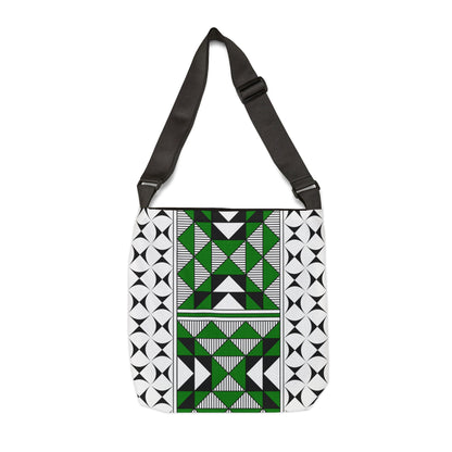 Green Native Sacred Mountains Adjustable Tote Bag