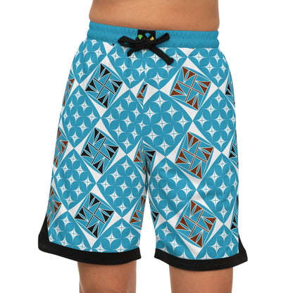 Sacred Universe in Turquoise Basketball Rib Shorts