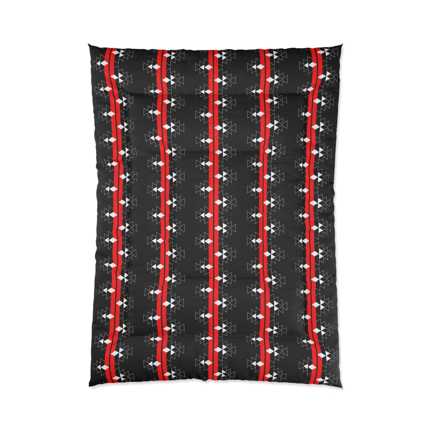 Native Woven Stories on Black Comforter