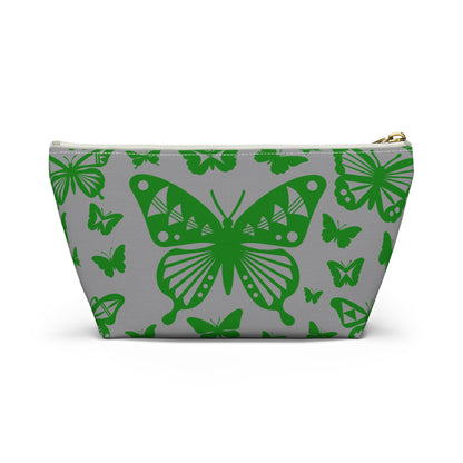 Green Butterflies on Gray Pouch w T-bottom