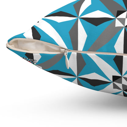 Morning Star in Turquoise Square Pillow