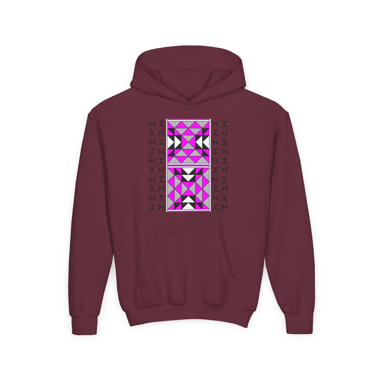 Sacred Mountains in Pink Youth Heavy Blend Hooded Sweatshirt