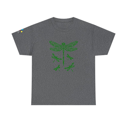 Native Dragonfly in Green Gildan Unisex Tee
