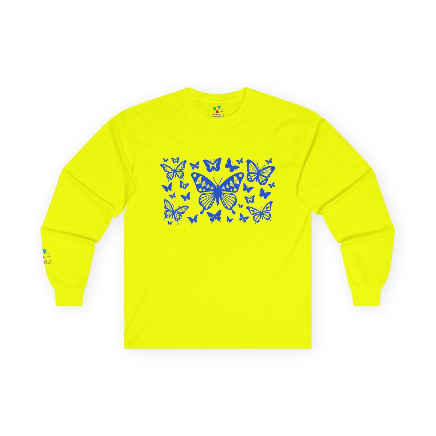 Butterfly Dance in Blue Unisex Long Sleeve Tee