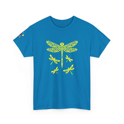 Native Dragonfly in Yellow Gildan Unisex Tee