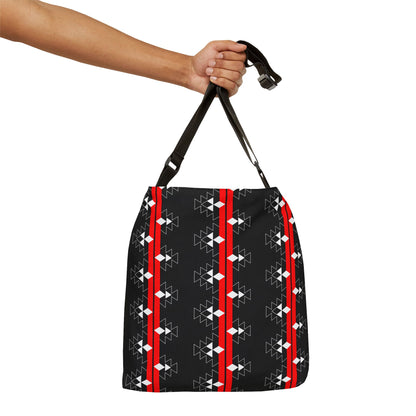 Native Stories in Red/Black Adjustable Tote Bag