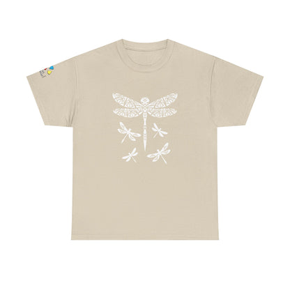 Native Dragonfly in White Gildan Unisex Tee