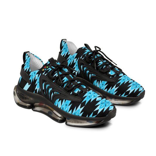 Turquoise Trail on Black Men's Mesh Sneakers