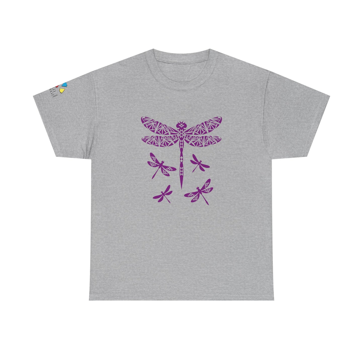 Native Dragonfly in Purple Gildan Unisex Tee