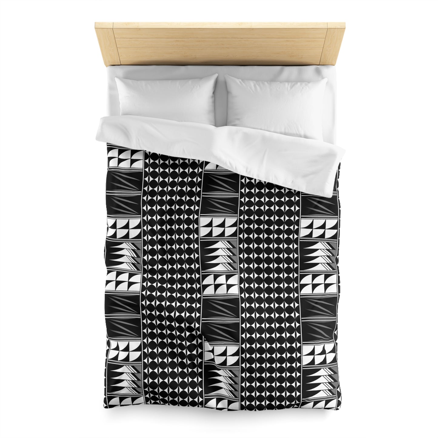 Blessed Feathers in Gray Microfiber Duvet Cover