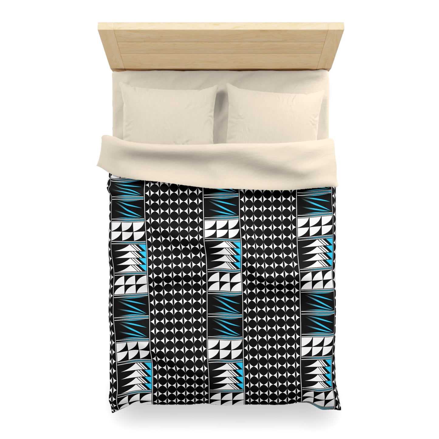 Blessed Feathers in Turquoise Microfiber Duvet Cover