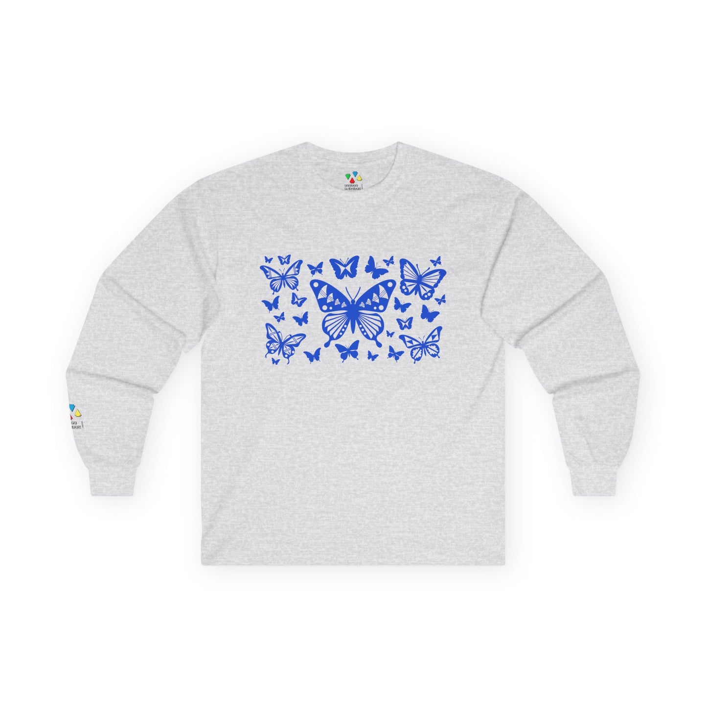 Butterfly Dance in Blue Unisex Long Sleeve Tee