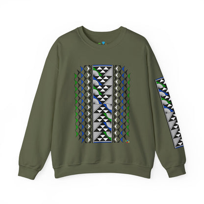 Sun and Rain in Green/Blue Unisex Sweatshirt