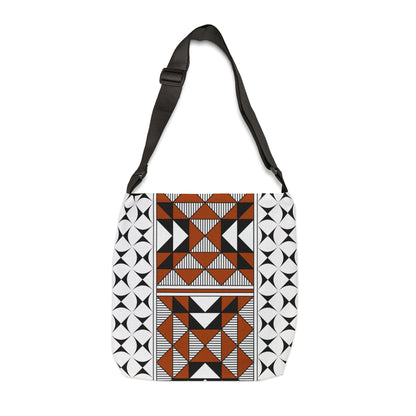 Brown Native Sacred Mountains Adjustable Tote Bag