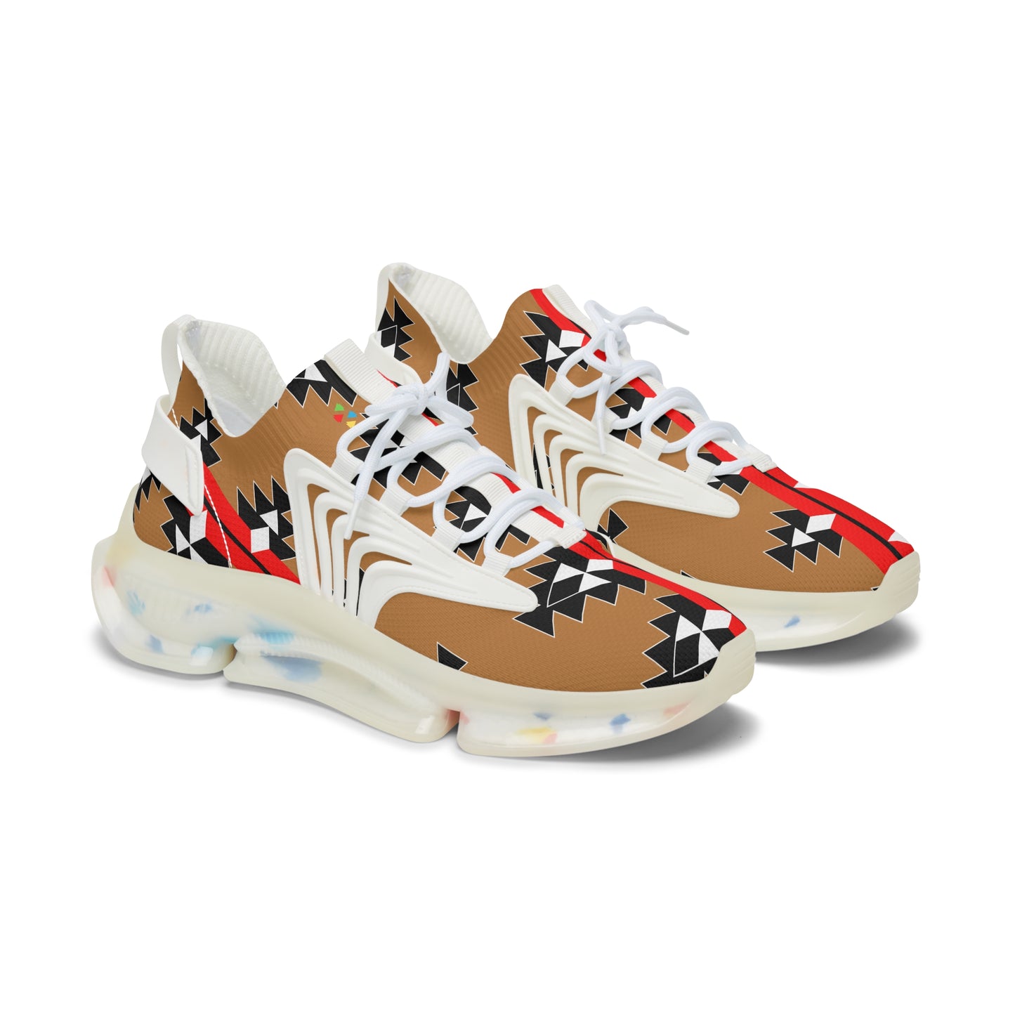 Native Woven Stories on Tan Women's Mesh Sneakers