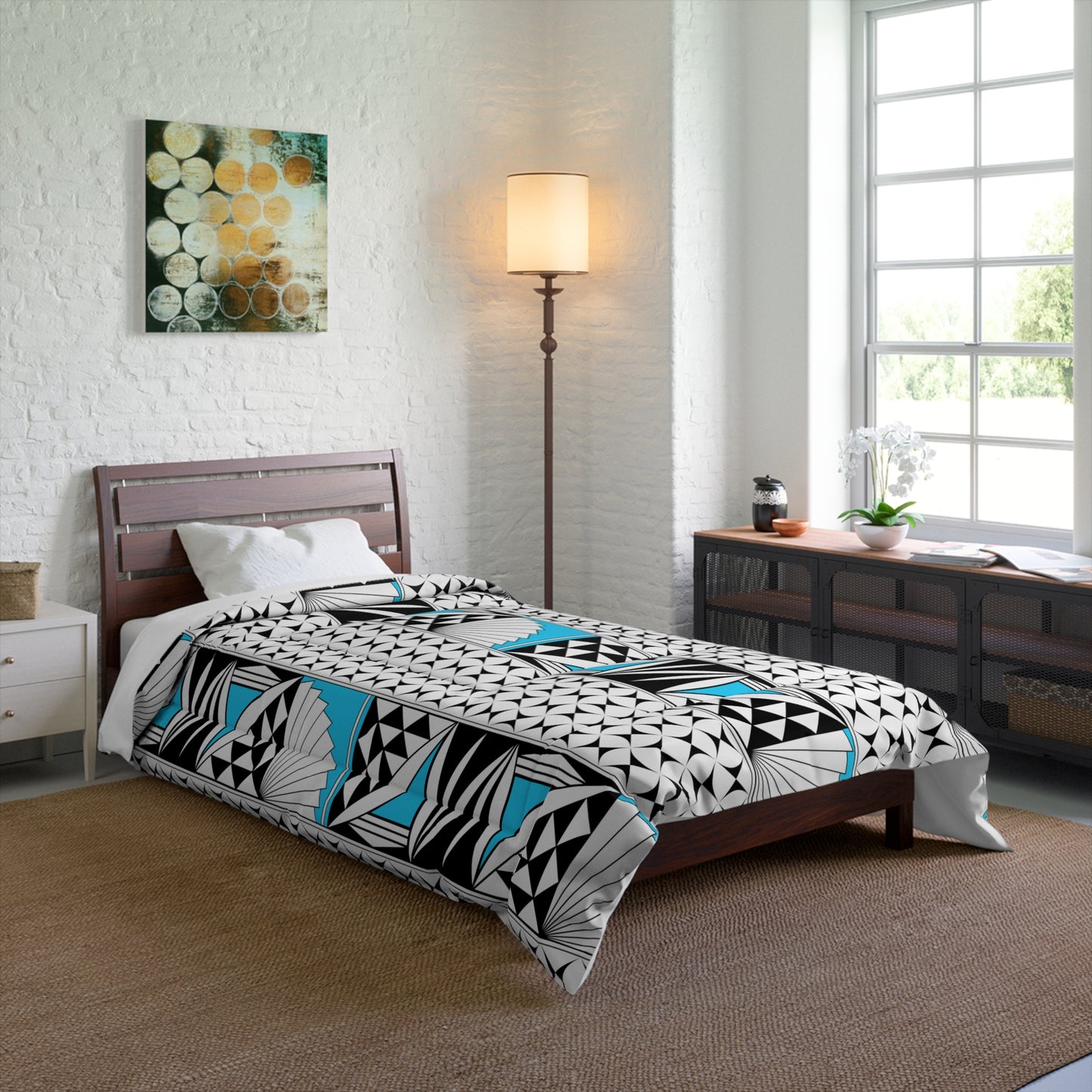 Southwest Sunrise in Turquoise Comforter