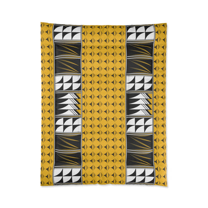 Southwest Feather Blessing on Yellow Comforter