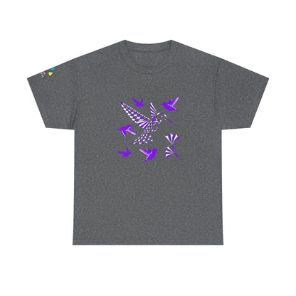Hummingbird Blessing in Purple Gildan Unisex Tee