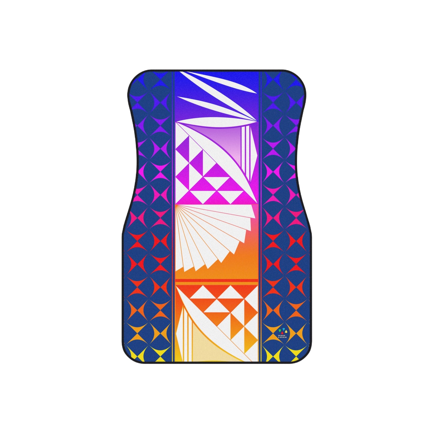 Rainbow Sunrise on Blue Car Mats (Set of 4)